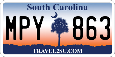 SC license plate MPY863