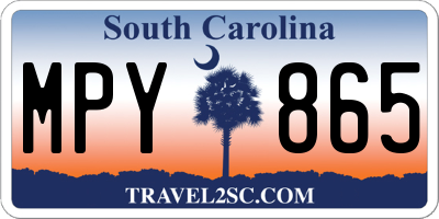 SC license plate MPY865