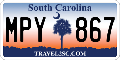 SC license plate MPY867