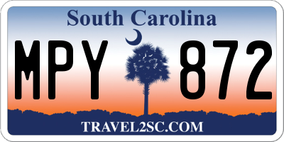 SC license plate MPY872