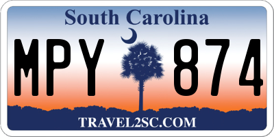 SC license plate MPY874
