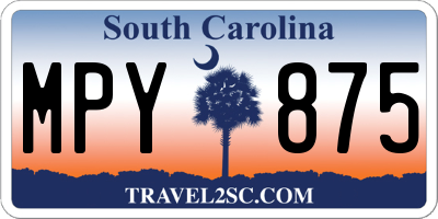SC license plate MPY875