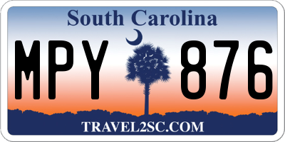 SC license plate MPY876
