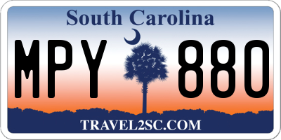 SC license plate MPY880