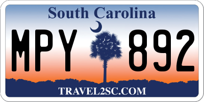 SC license plate MPY892