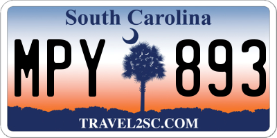 SC license plate MPY893