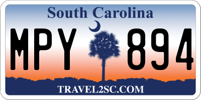 SC license plate MPY894