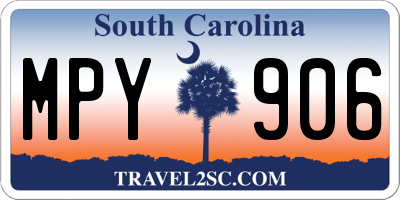 SC license plate MPY906