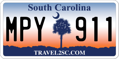 SC license plate MPY911