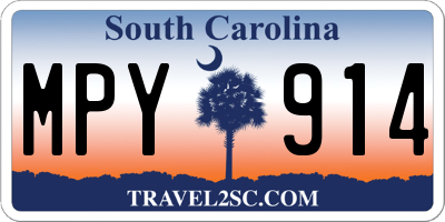 SC license plate MPY914
