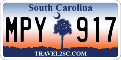 SC license plate MPY917