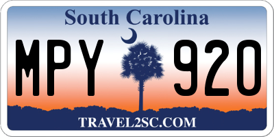 SC license plate MPY920