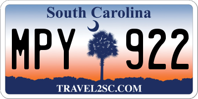 SC license plate MPY922