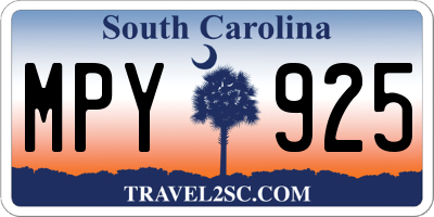 SC license plate MPY925