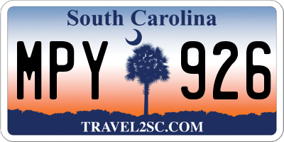 SC license plate MPY926