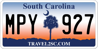SC license plate MPY927