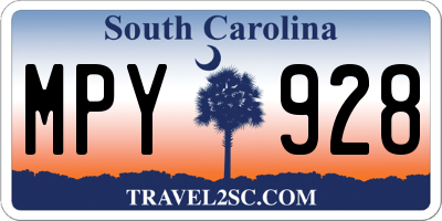 SC license plate MPY928