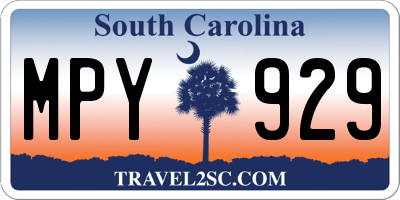 SC license plate MPY929