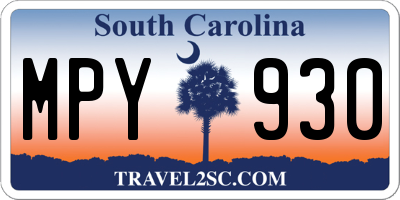 SC license plate MPY930
