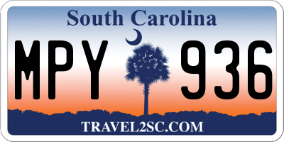 SC license plate MPY936