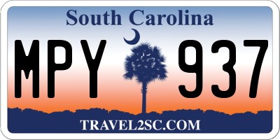 SC license plate MPY937