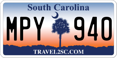 SC license plate MPY940