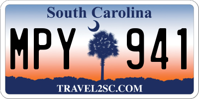 SC license plate MPY941