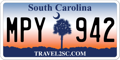 SC license plate MPY942