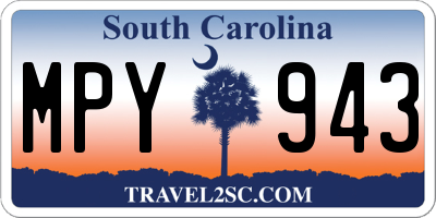SC license plate MPY943