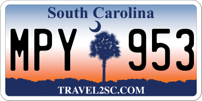 SC license plate MPY953