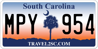SC license plate MPY954