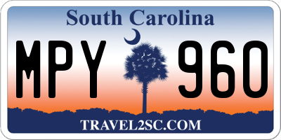 SC license plate MPY960