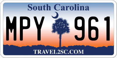 SC license plate MPY961