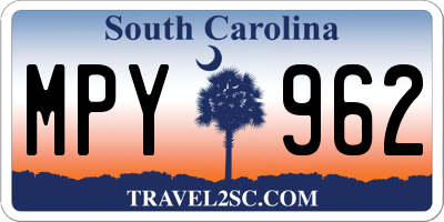 SC license plate MPY962
