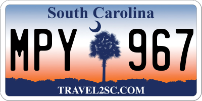SC license plate MPY967