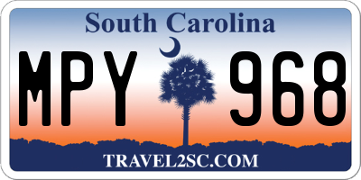SC license plate MPY968
