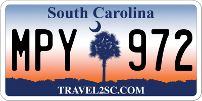 SC license plate MPY972