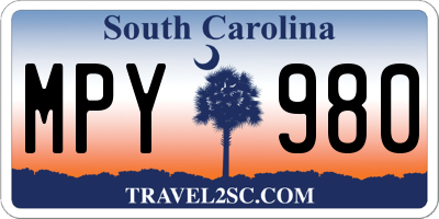 SC license plate MPY980