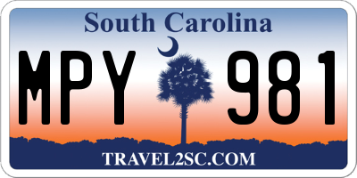 SC license plate MPY981