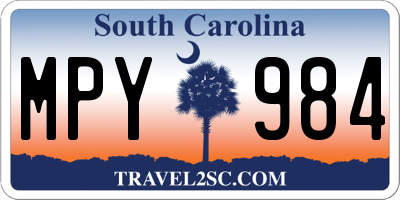 SC license plate MPY984