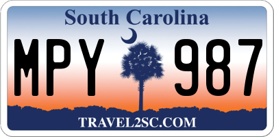 SC license plate MPY987
