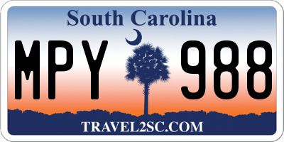 SC license plate MPY988