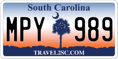 SC license plate MPY989