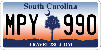SC license plate MPY990