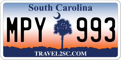 SC license plate MPY993