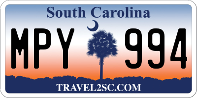 SC license plate MPY994