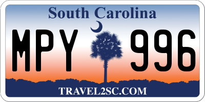 SC license plate MPY996