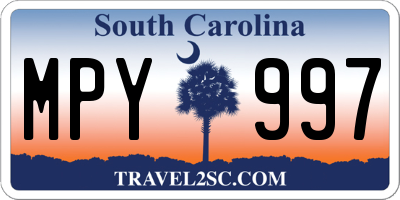 SC license plate MPY997