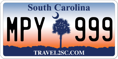 SC license plate MPY999