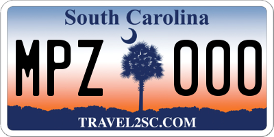 SC license plate MPZ000